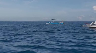 18 Kasım 2024. Bali, Endonezya. Heyecanlı turistler, Lovina, Kuzey Bali denizinde sıçrayan ve dalış yapan yunusların inanılmaz manzarasına tanıklık etmek için motorlu teknelere biniyorlar..