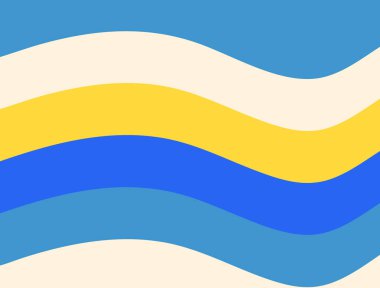 Dalgalı, yatay renk şeritlerinin bir renkten diğerine geçişini gösteren dijital bir illüstrasyon