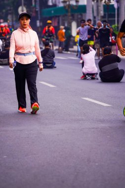 10 Ağustos 2025. Surabaya, Endonezya. Şehirde arabasız gün etkinlikleri.