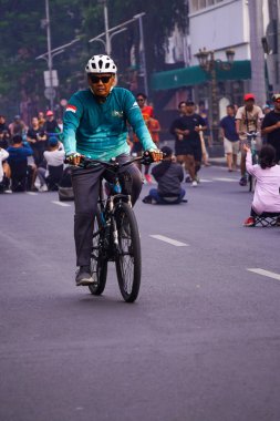 10 Ağustos 2025. Surabaya, Endonezya. Şehirde arabasız gün etkinlikleri.