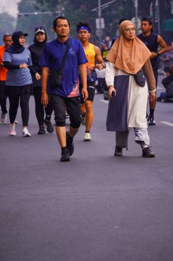 10 Ağustos 2025. Surabaya, Endonezya. Şehirde arabasız gün etkinlikleri.