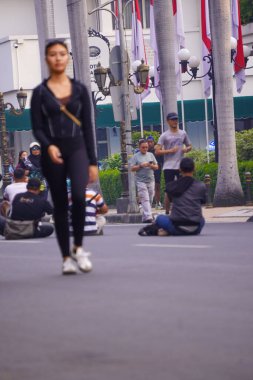 10 Ağustos 2025. Surabaya, Endonezya. Şehirde arabasız gün etkinlikleri.