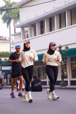 10 Ağustos 2025. Surabaya, Endonezya. Şehirde arabasız gün etkinlikleri.