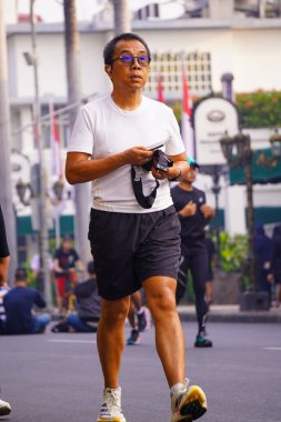 10 Ağustos 2025. Surabaya, Endonezya. Şehirde arabasız gün etkinlikleri.