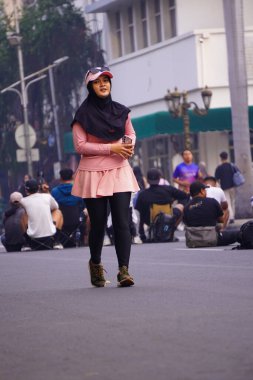 10 Ağustos 2025. Surabaya, Endonezya. Şehirde arabasız gün etkinlikleri.