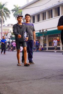 10 Ağustos 2025. Surabaya, Endonezya. Şehirde arabasız gün etkinlikleri.