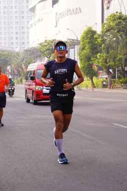 10 Ağustos 2025. Surabaya, Endonezya. Şehirde arabasız gün etkinlikleri.