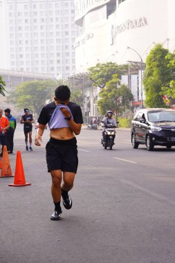 10 Ağustos 2025. Surabaya, Endonezya. Şehirde arabasız gün etkinlikleri.