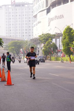 10 Ağustos 2025. Surabaya, Endonezya. Şehirde arabasız gün etkinlikleri.