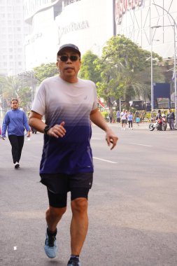 10 Ağustos 2025. Surabaya, Endonezya. Şehirde arabasız gün etkinlikleri.