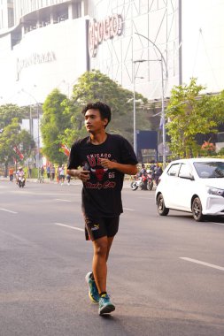 10 Ağustos 2025. Surabaya, Endonezya. Şehirde arabasız gün etkinlikleri.