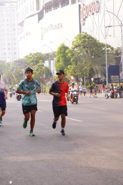 10 Ağustos 2025. Surabaya, Endonezya. Şehirde arabasız gün etkinlikleri.