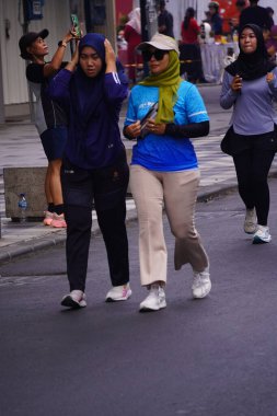 10 Ağustos 2025. Surabaya, Endonezya. Şehirde arabasız gün etkinlikleri.