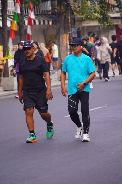 10 Ağustos 2025. Surabaya, Endonezya. Şehirde arabasız gün etkinlikleri.