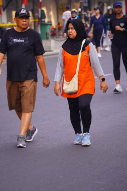 10 Ağustos 2025. Surabaya, Endonezya. Şehirde arabasız gün etkinlikleri.