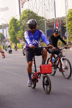 10 Ağustos 2025. Surabaya, Endonezya. Şehirde arabasız gün etkinlikleri.