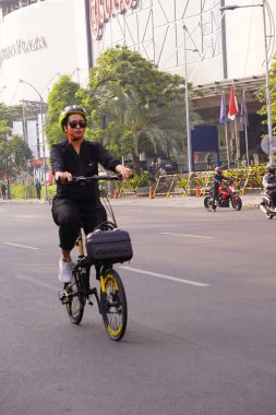 10 Ağustos 2025. Surabaya, Endonezya. Şehirde arabasız gün etkinlikleri.