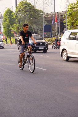 10 Ağustos 2025. Surabaya, Endonezya. Şehirde arabasız gün etkinlikleri.