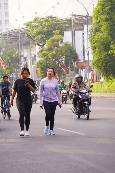 10 Ağustos 2025. Surabaya, Endonezya. Şehirde arabasız gün etkinlikleri.