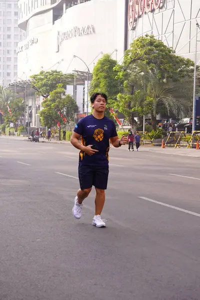 10 Ağustos 2025. Surabaya, Endonezya. Şehirde arabasız gün etkinlikleri.