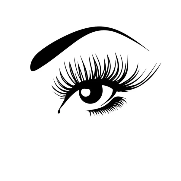 Векторная Иллюстрация Красивого Женского Глаза Длинными Ресницами Модная Икона Красоты — стоковый вектор