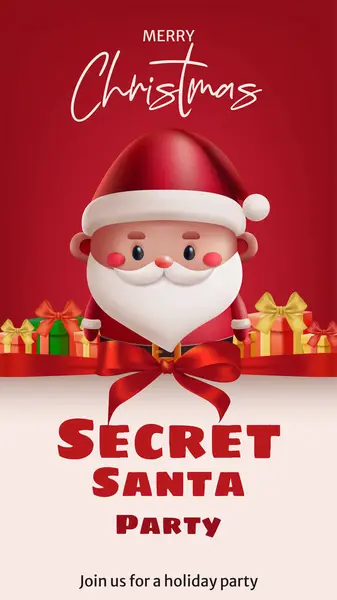 Karikatür 3 boyutlu Noel Baba çizimi Noel Baba 'nın şenlikli parti afiş davetiyesi için. Hediyeli, eğlenceli ve şirin bir tatil tasarımı. Noel kutlamaları için mükemmel. Yapay zeka oluşturulmadı