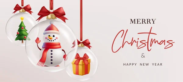 Şeffaf, gerçekçi tasarımı olan bir Noel topu çizimi. Kardan adam oyuncağı, çam ağacı, hediye. Tatil dekorasyonu, tebrik kartları ve kış temalı tasarımlar için ideal. Yapay zeka oluşturulmadı.