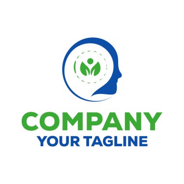 Mavi deniz ve okyanuslu balık logosu