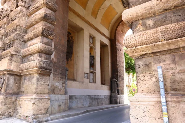 Palermo Sicílie Itálie Července 2022 Porta Nuova Monumentální Městská Brána — Stock fotografie