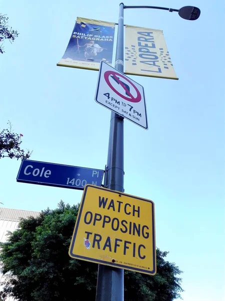 Hollywood Los Angeles Kalifornia 2018 Szeptember Cole Place Street Direction — Stock Fotó