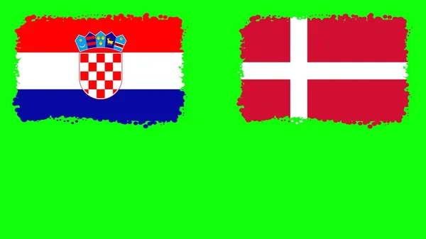 Croatia和Denmark标志 — 图库照片