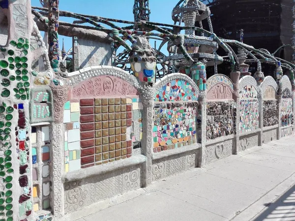 stock image Los Angeles, California  May 16, 2019: WATTS TOWERS by Simon Rodia, architectural structures, located in Simon Rodia State Historic Park, LOS ANGELES