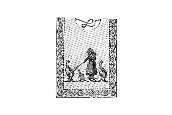 Ручний Намальований Ескіз Старовинного Дитячого Одягу Модна Ілюстрація — стокове фото