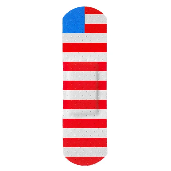 Strips Van Adhesive Bandages Plaster Medische Apparatuur Usa Flag Style — Stockfoto