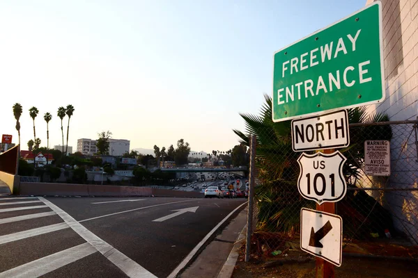 カリフォルニア州ロサンゼルス 2019年10月9日 アメリカ国道101号線高速道路入口 — ストック写真