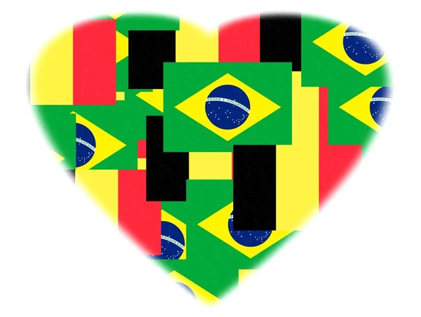 Brazil België Vlaggen Witte Achtergrond — Stockfoto