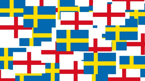 Zweden England Vlaggen — Stockfoto