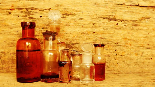 Antique Pharmacy Old Medicines Bottles — Stock Photo, Image