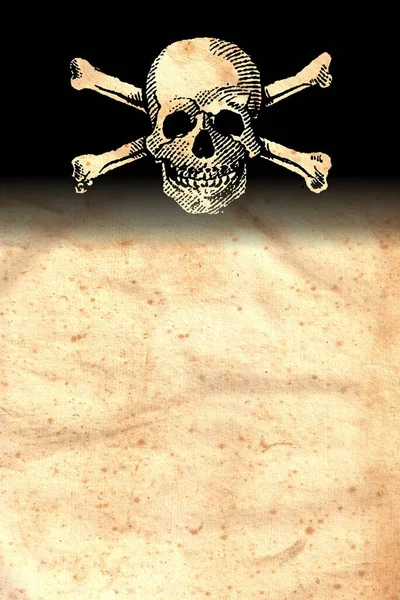 Jolly Roger Ilustrasi Tengkorak Dan Simbol Tulang Bersilang — Stok Foto
