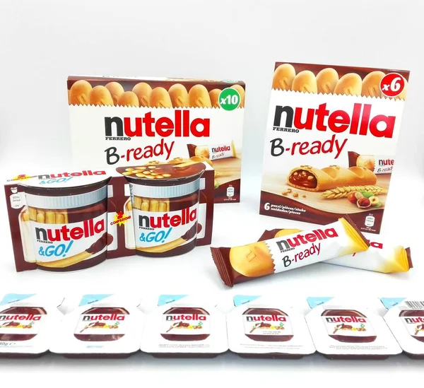 2019年2月8日 意大利佩斯卡拉 Nutella Ready Snack 里面塞满了由费雷罗生产的意大利巧克力奶油Nutella — 图库照片