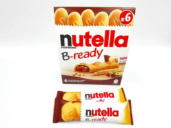 Lanche Pronto Para Nutella Wafer Cheio Nutella Creme Chocolate Italiano — Fotografia de Stock