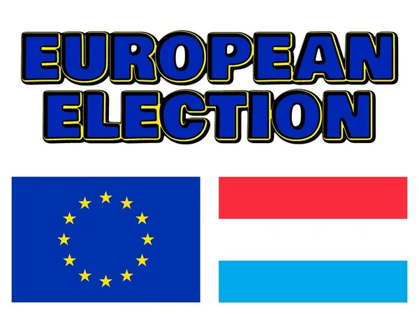 Volby Evropského Parlamentu Vlajky Evropské Unie Lucemburska — Stock fotografie