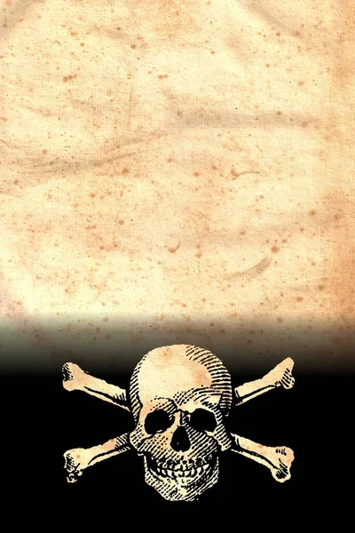 ジョリー ロジャーのイラスト頭蓋骨と十字架のシンボル — ストック写真