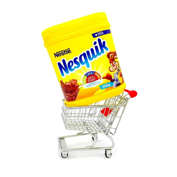 Пескара Італія Лютого 2019 Шоколадний Порошок Nesquik Nesquik Бренд Продуктів — стокове фото