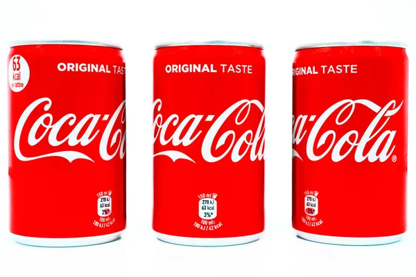 Pescara Italia Januari 2020 Coca Cola Original Taste Cans Dalam — Stok Foto