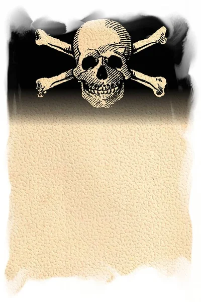 Ilustración Jolly Roger Símbolo Del Cráneo Los Huesos Cruzados —  Fotos de Stock