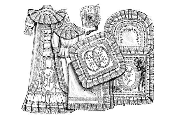 Boceto Dibujado Mano Una Mujer Con Una Bufanda — Foto de Stock