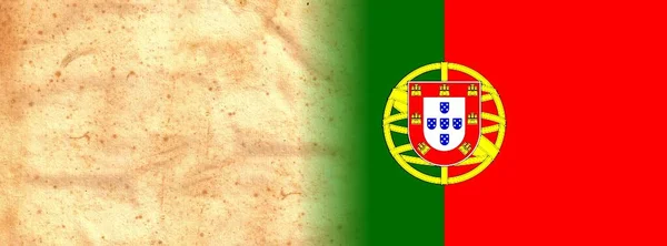 Portugalsko Vlajka Originálním Archivním Pergamenovém Papíru Prostorem Pro Váš Text — Stock fotografie