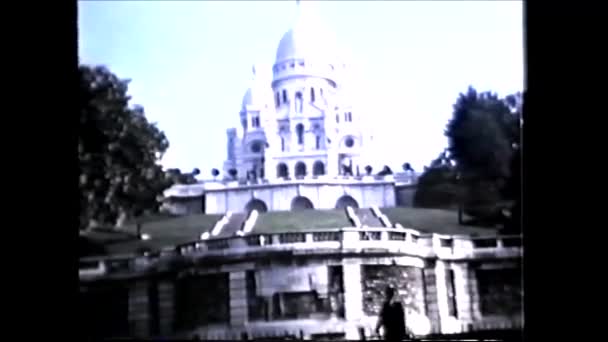 Parijs Frankrijk 1960S Heilige Hart Basiliek Van Montmartre 1960 Vintage — Stockvideo
