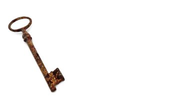 Beyaz arka plan üzerinde izole vintage anahtar